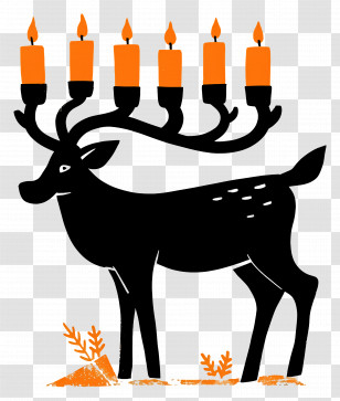 Light Deer - Deer With Candle Antlers Transparent PNG