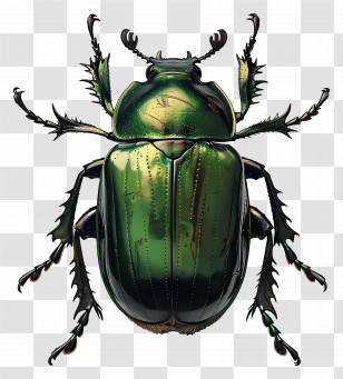 Green Beetle - Shiny Green Scarab Beetle Illustration Transparent PNG