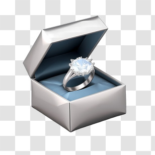 Diamond Ring - Diamond Ring In A Satin Box For Proposal Transparent PNG