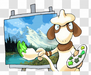 Smeargle - Cartoon Painter Dog Transparent PNG