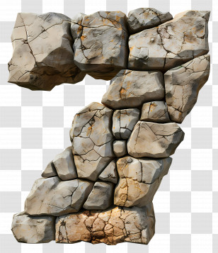Number 7 - Rock Formation Shaped As Number Seven Transparent PNG
