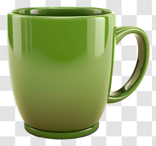 Coffee Mug - Plain Green Ceramic Mug Transparent PNG