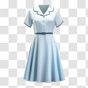 Doctor Cloth - Light Blue Nurse Dress With Belt Transparent PNG