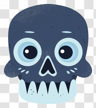 Halloween Skull - Dark Blue Skull Cartoon Illustration Transparent PNG