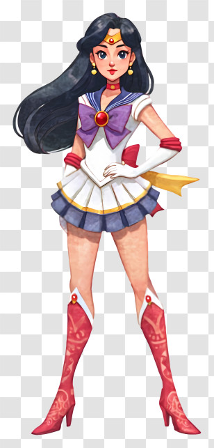 Cute Anime Magical Girl - Sailor Girl Anime Heroine Illustration Transparent PNG