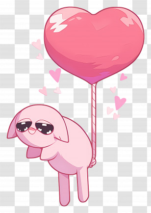 Ketnipz - Cute Pink Heart Balloon Transparent PNG
