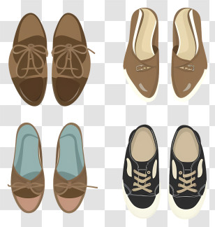 Shoes - Four Pairs Of Stylish Shoes Transparent PNG