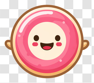 Donut Logo - Smiling Donut Cartoon Transparent PNG