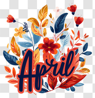April - April Floral Design Illustration Transparent PNG