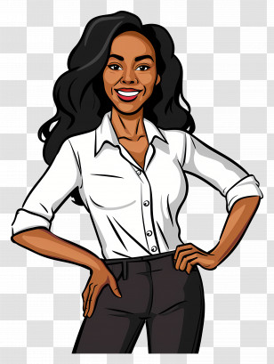 Woman - Confident Woman In White Shirt Transparent PNG