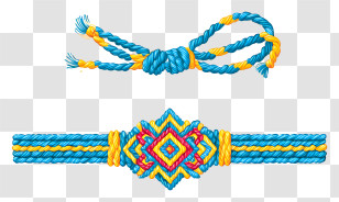 Happy Rakhi - Colorful Friendship Bracelet With Knots Transparent PNG