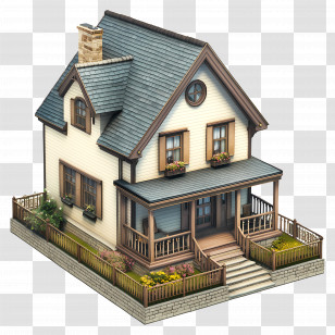 3d Home - Small Cute Doodle House Transparent PNG