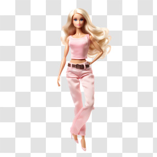 Barbie Girl - Blonde Doll In Pink Transparent PNG