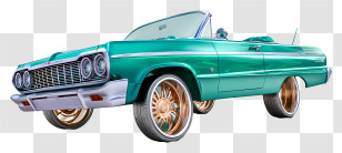 Low Rider Car - Green Classic Car Transparent PNG