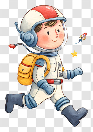 Astronaut - Cute Astronaut Cartoon In Space Transparent PNG
