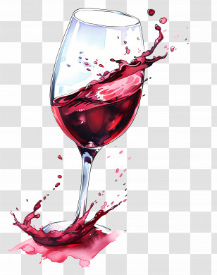 Wine - Wine Glass Illustration With Splash Effect Transparent PNG