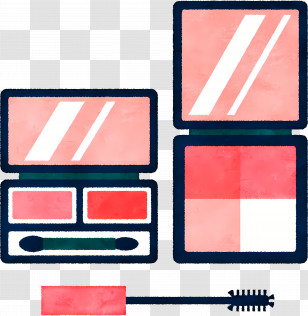 Cosmetics - Makeup Set With Mirror Transparent PNG