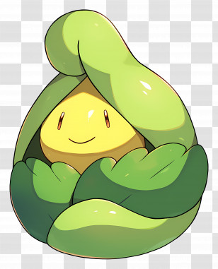 Budew - Cute Green Creature With Leafy Wrap Transparent PNG
