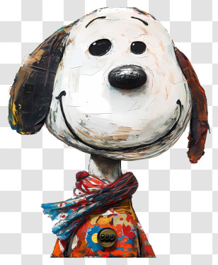 Snoopy - Dog Cartoon Sculpture With Whimsical Style Transparent PNG