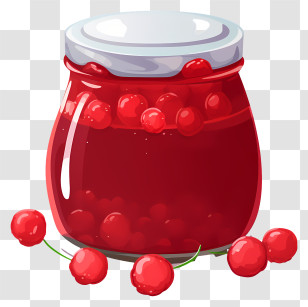 Cherry Jam - Tasty Cherry Jam In A Jar Transparent PNG