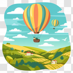 Hot Air Balloon - Hot Air Balloon In The Sky Transparent PNG