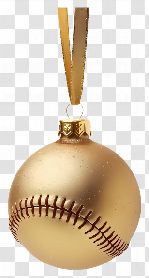 Christmas Golden Ball - Golden Baseball Ornament For Christmas Transparent PNG