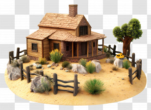 3d Ranch - Rustic House In Countryside Transparent PNG