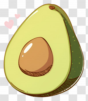 Cute Avocado - Green Avocado With Seed Transparent PNG