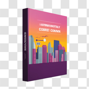 Book Cover Template - Cityscape Book With Sunset Transparent PNG