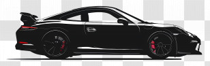 Porsche Silhouette - Sleek Black Sports Car Transparent PNG