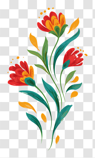 Flower Season - Colorful Floral Design Transparent PNG