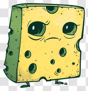 Cartoon Cheese - Cheese Cartoon Character With Expression Transparent PNG