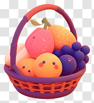 Fruit Basket Kawaii - Fruit Basket Transparent PNG