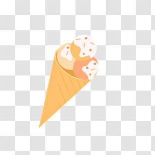 Icon - Ice Cream Cone With Sprinkles Transparent PNG