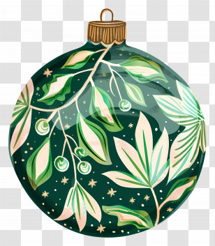 Christmas Ornament - Christmas Ornament With Leaves Transparent PNG