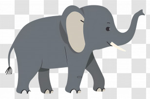 Cute Elephant - Cute Gray Elephant Cartoon Transparent PNG