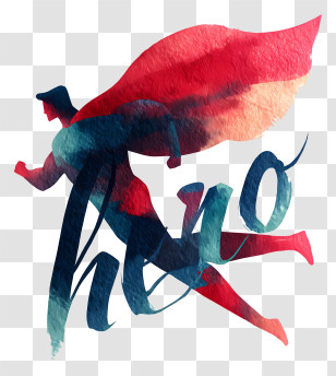 Hero Symbol - Superhero Silhouette With Cape Transparent PNG