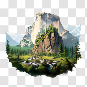 National Park Service Founders Day - Beautiful Mountain Landscape With Forest Transparent PNG
