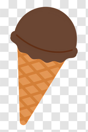Food - Chocolate Ice Cream Cone Illustration Transparent PNG