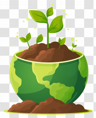 World Soil Day - Globe With Growing Plants Representation Transparent PNG