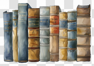 Row Of Books - Beautiful Display Of Antique Books Transparent PNG