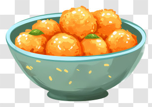 Laddu - Bowl Of Orange Spherical Sweets Transparent PNG