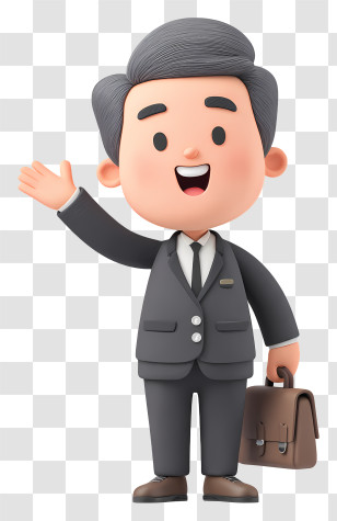 Happy Executive Businessman - Happy Businessman Waving With Briefcase Transparent PNG