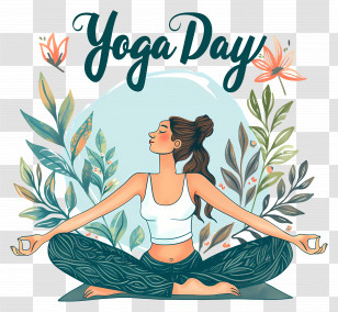 International Day Of Yoga - Woman In Relaxing Yoga Pose For Yoga Day Transparent PNG