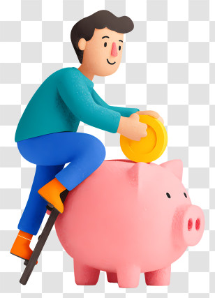 Wealth Accumulation - Piggy Bank Savings Illustration Transparent PNG