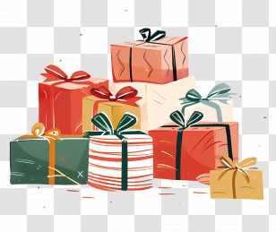Stack Of Colorful Gift Boxes - Colorful Stack Of Wrapped Gift Boxes Transparent PNG