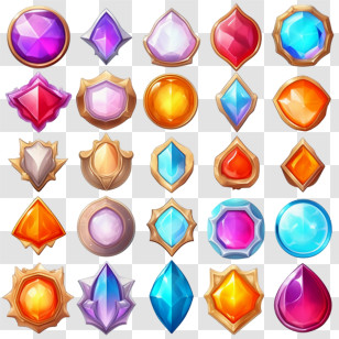 Mystic Gems
 - Colorful Gems And Jewels For Fantasy Game Transparent PNG