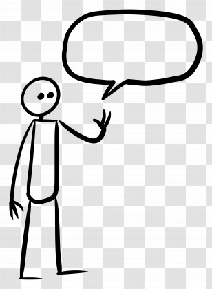 Stick Figure - Stick Figure With Empty Speech Bubble Transparent PNG