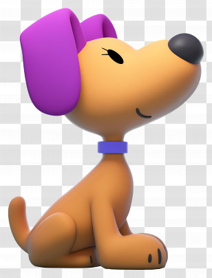 Pocoyo Loula - Cartoon Dog With Purple Ears Transparent PNG