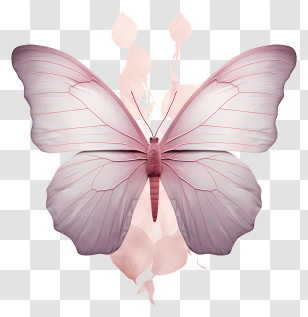 Butterfly - Pale Pink Butterfly With Delicate Appearance Transparent PNG